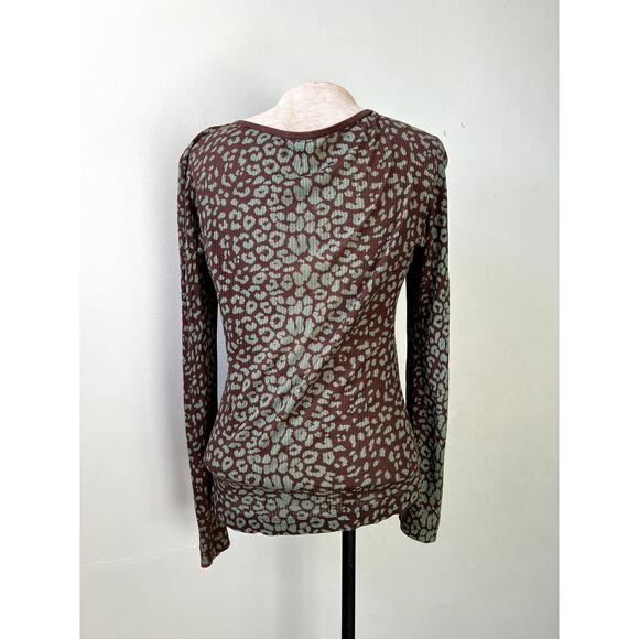 Y2K Vintage Beaded Teal Leopard Print Top by Language Los Angeles - Size S/M - Picture 5 of 6